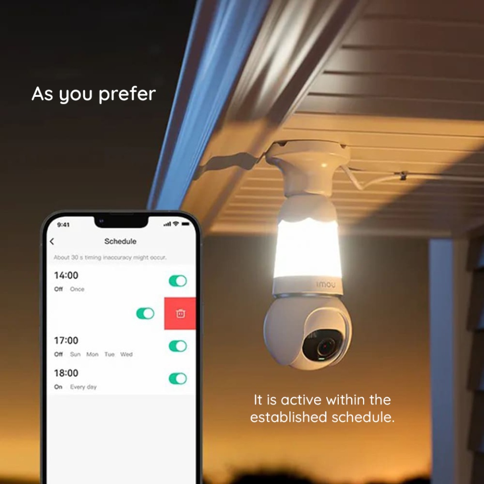 Camera Wi-Fi de interior Bulb Cam, 5MP, bec E27, microfon incorporat, cu detectare a miscarii, Imou (IPC-S6DP), Alb - 3 | YEO