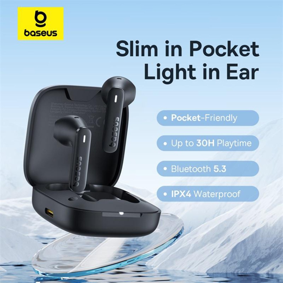 Casti Bluetooth Wireless, Baseus Wireless Earbuds Bowie E16, Casti fara Fir, Bluetooth 5.3, TWS, USB-C, cu dock de incarcare, Rezistente la Praf IPX4, Roz - 1 | YEO