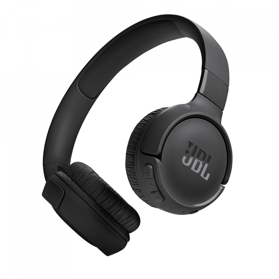Casti On-Ear wireless, BT 5.3, pliabile, microfon, Siri, Google Assitent, JBL (Tune 520) - Negru