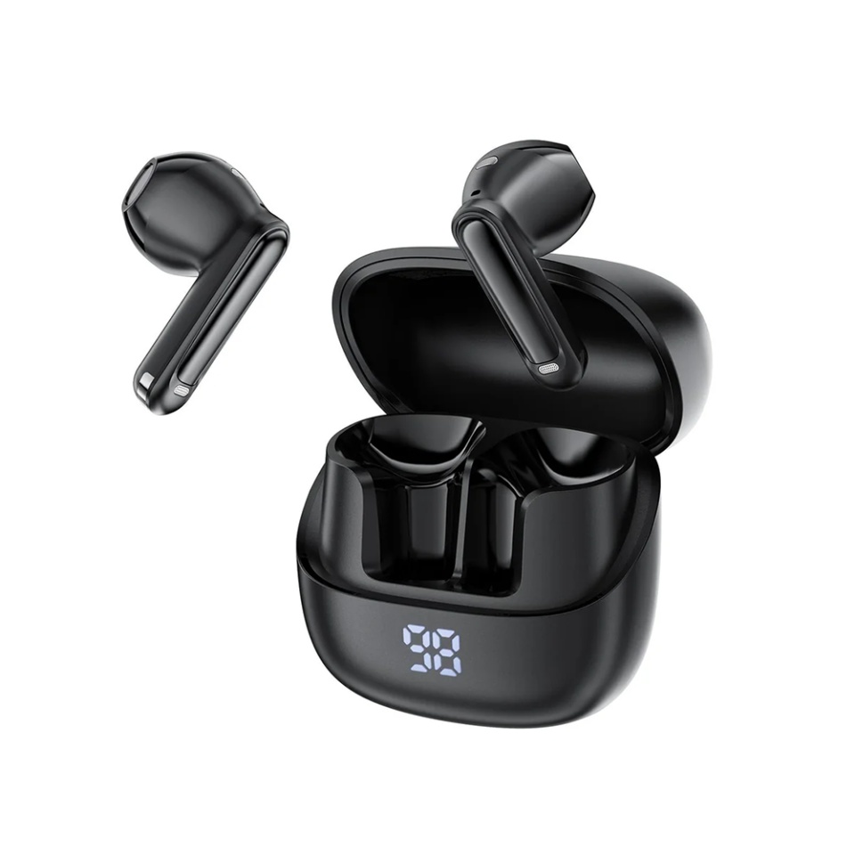 Casti Wireless TWS, Bluetooth 5.4, 4-Mic ENC, IPX4, Display LED, Design Magnetic, Autonomie 400mAh, Acefast W2, Negru - 1 | YEO