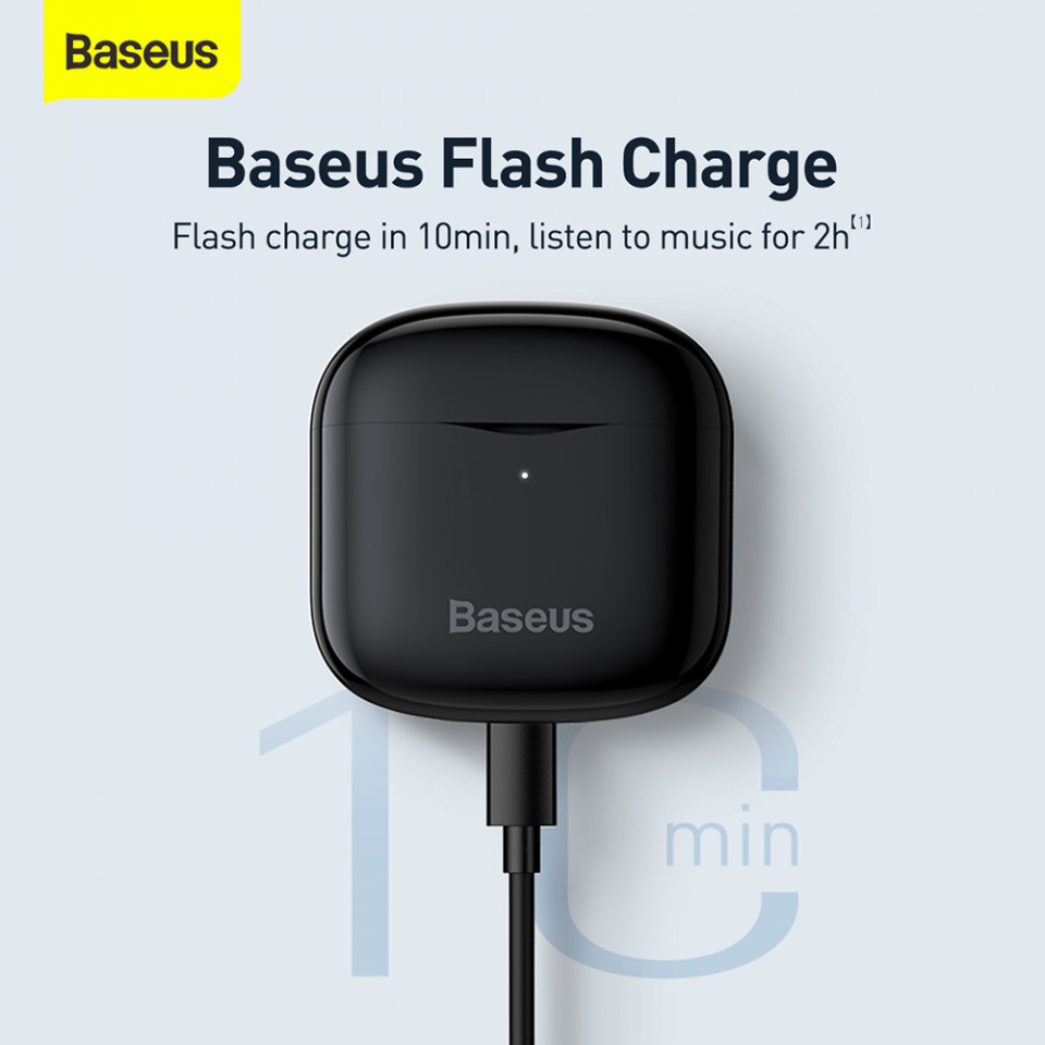 Casti Wireless TWS Bowie E3 cu Bluetooth 5.0, Baseus (NGTW080001) - Negru - 3 | YEO