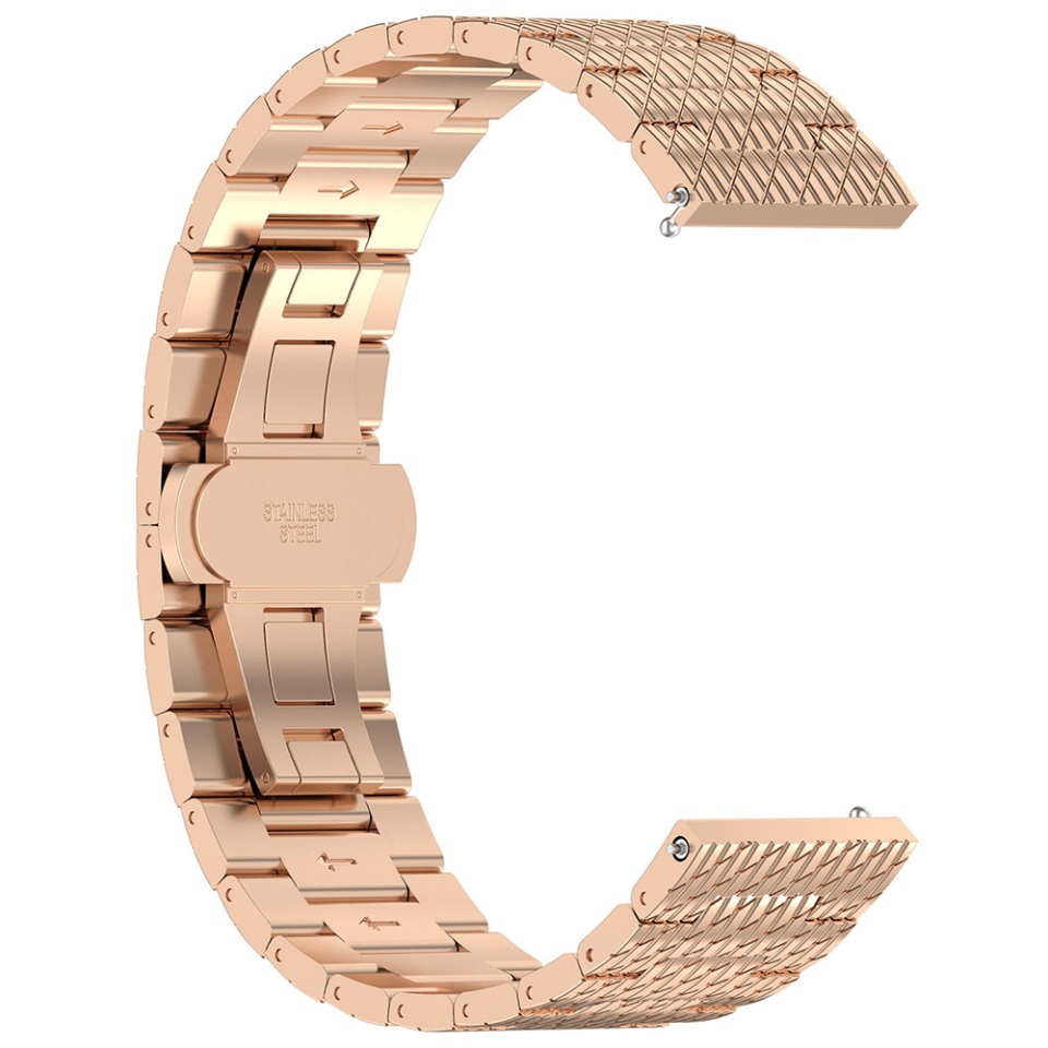 Curea Otel Inoxidabil pentru Samsung Galaxy Watch 4/5/Active 2, Huawei Watch GT 3 (42mm)/GT 3 Pro (43mm), 20mm, SKDR BandPro W052 - Roz - 3 | YEO