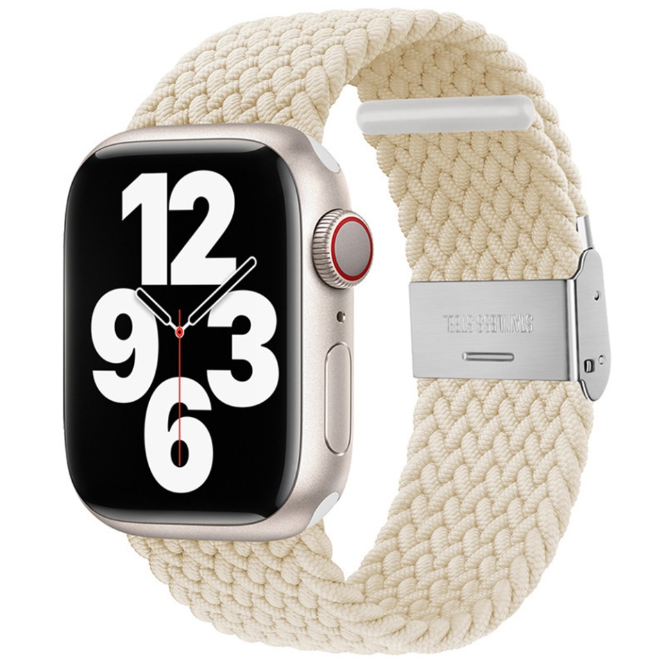 Curea pentru Apple Watch 1/2/3/4/5/6/7/8/9/SE/SE 2 (38/40/41mm), Ajustabila, Premium, SKDR BandPro W032 - Alb