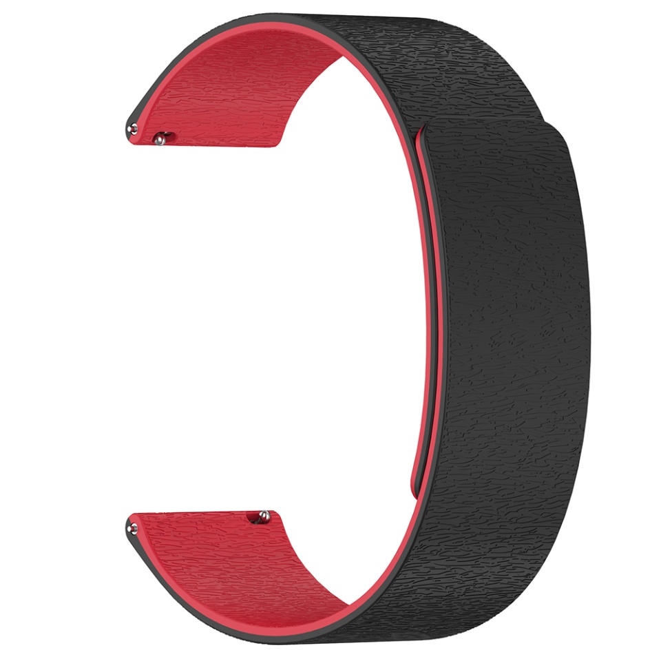 Curea pentru Smart Watch din Silicon, 22mm, Ajustabila, Premium, W074, Rosu