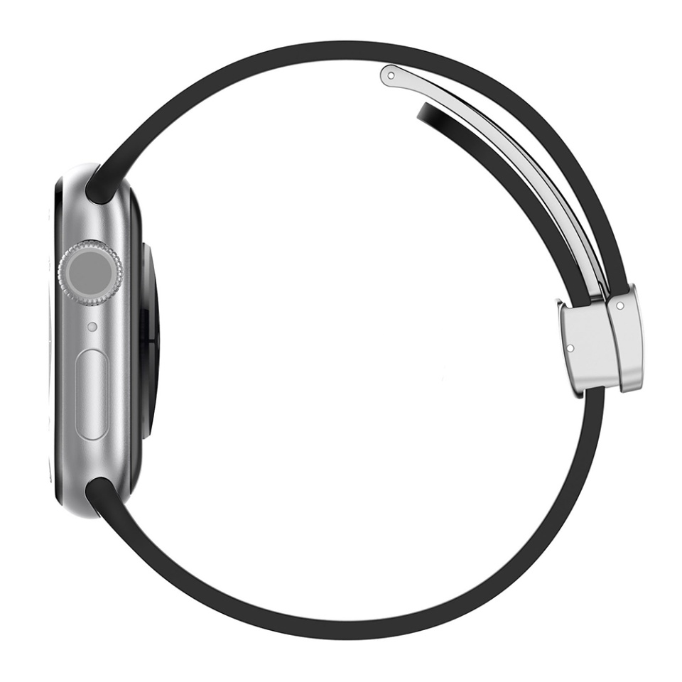 Curea Slicon pentru Apple Watch 1/2/3/4/5/6/7/8/9/SE/SE 2 (38/40/41mm), Catarama Magnetica, SKDR BandPro W011 - Violet - 2 | YEO