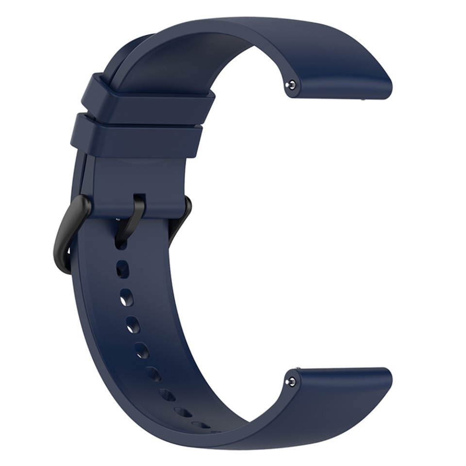 Curea Slicon pentru Samsung Galaxy Watch 4/5/Active 2, Huawei Watch GT 3 /GT 3 Pro, 20mm, Catarama Neagra, SKDR BandPro W001 - Bleumarin - 1 | YEO