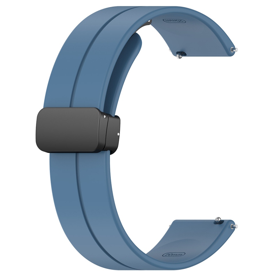 Curea Slicon pentru Samsung Galaxy Watch 4/5/Active 2, Huawei Watch GT 3 (42mm)/GT 3 Pro (43mm), Catarama Magnetica, 20mm, SKDR BandPro W011 - Albastru