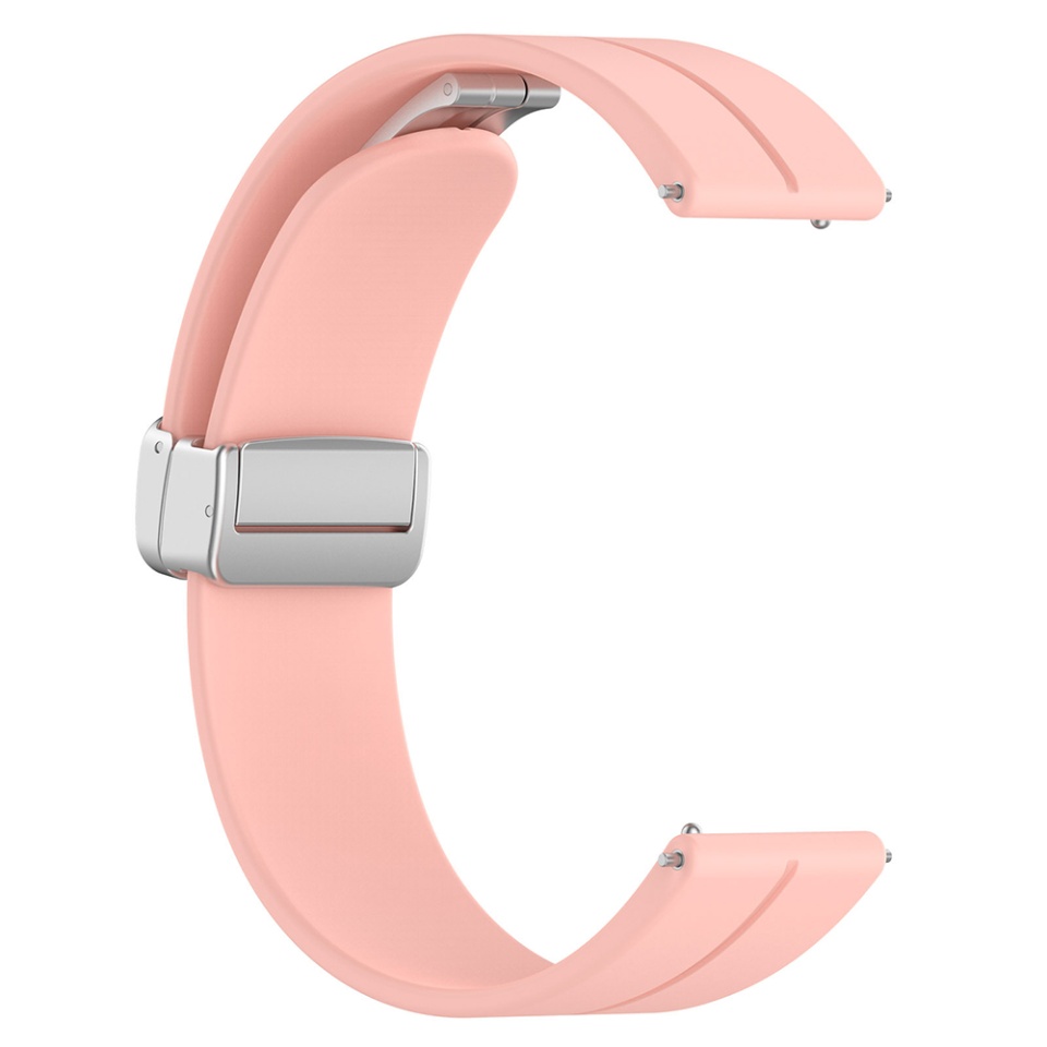 Curea Slicon pentru Samsung Galaxy Watch 4/5/Active 2, Huawei Watch GT 3 (42mm)/GT 3 Pro (43mm), Catarama Magnetica, 20mm, SKDR BandPro W011 - Roz