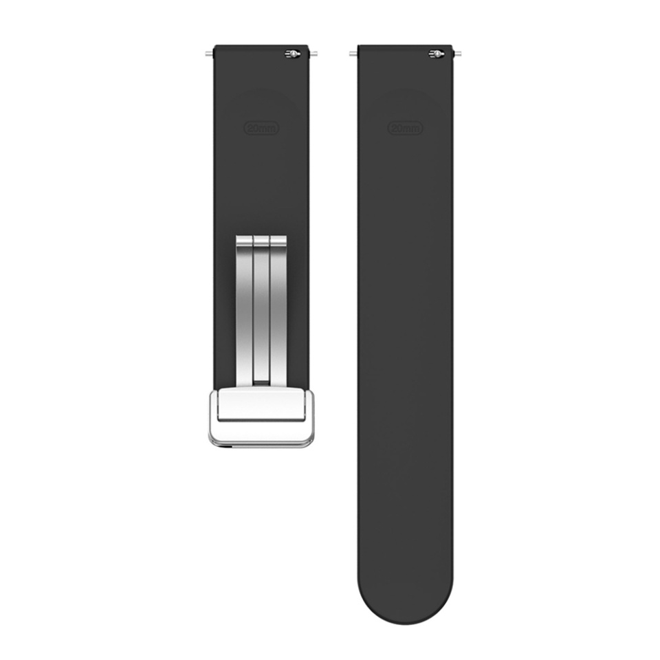 Curea Slicon pentru Samsung Galaxy Watch 4/5/Active 2, Huawei Watch GT 3 (42mm)/GT 3 Pro (43mm), Catarama Magnetica, 20mm, SKDR BandPro W011 - Negru - 5