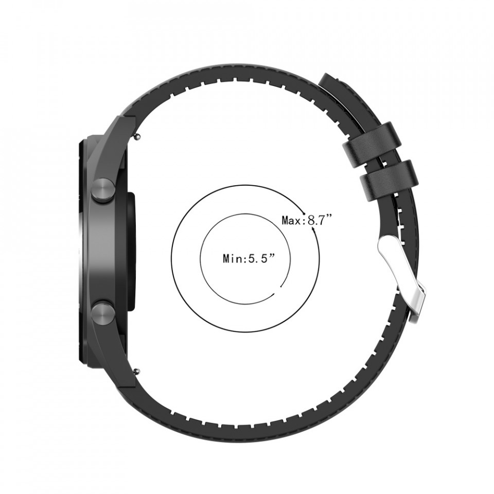 Curea smartwatch Samsung Galaxy Watch (46mm) / Watch 3 / Gear S3, Huawei Watch GT / GT 2 / GT 2e / GT 2 Pro / GT 3 (46 mm), Techsuit W007 - Negru - 2 | YEO