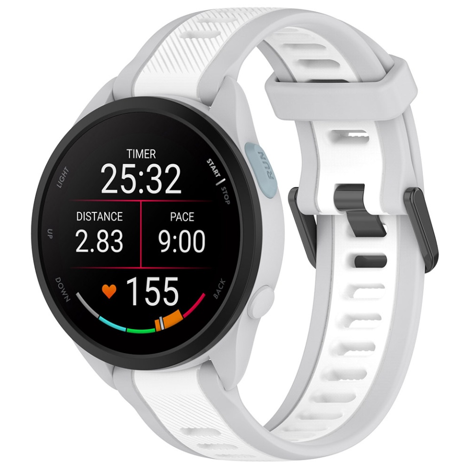Cureas Silicon pentru Samsung Galaxy Watch 4/5/Active 2, Huawei Watch GT 3 (42mm)/GT 3 Pro (43mm), 20mm, SKDR BandPro W053 - Alb - 3 | YEO