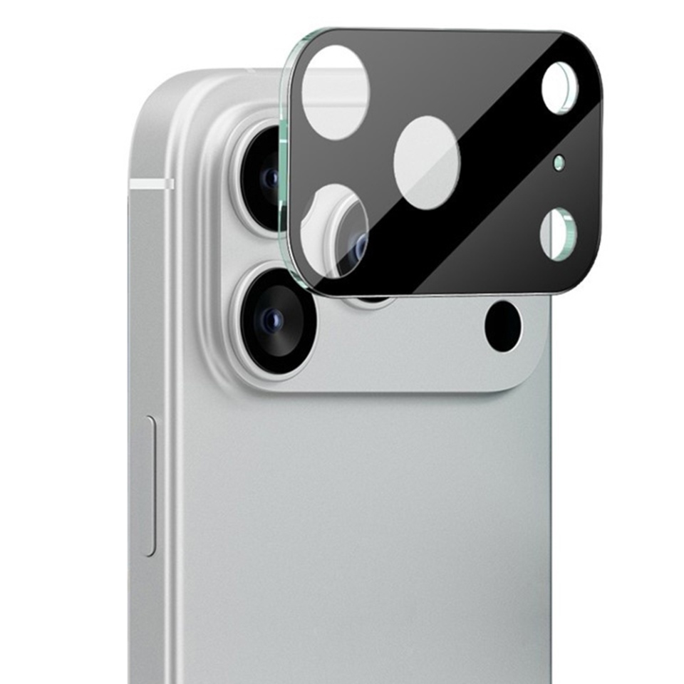 Folie camera pentru iPhone 17 Pro, SKYDDAR INNOVATION, Camera Glass Negru, set cu sticker