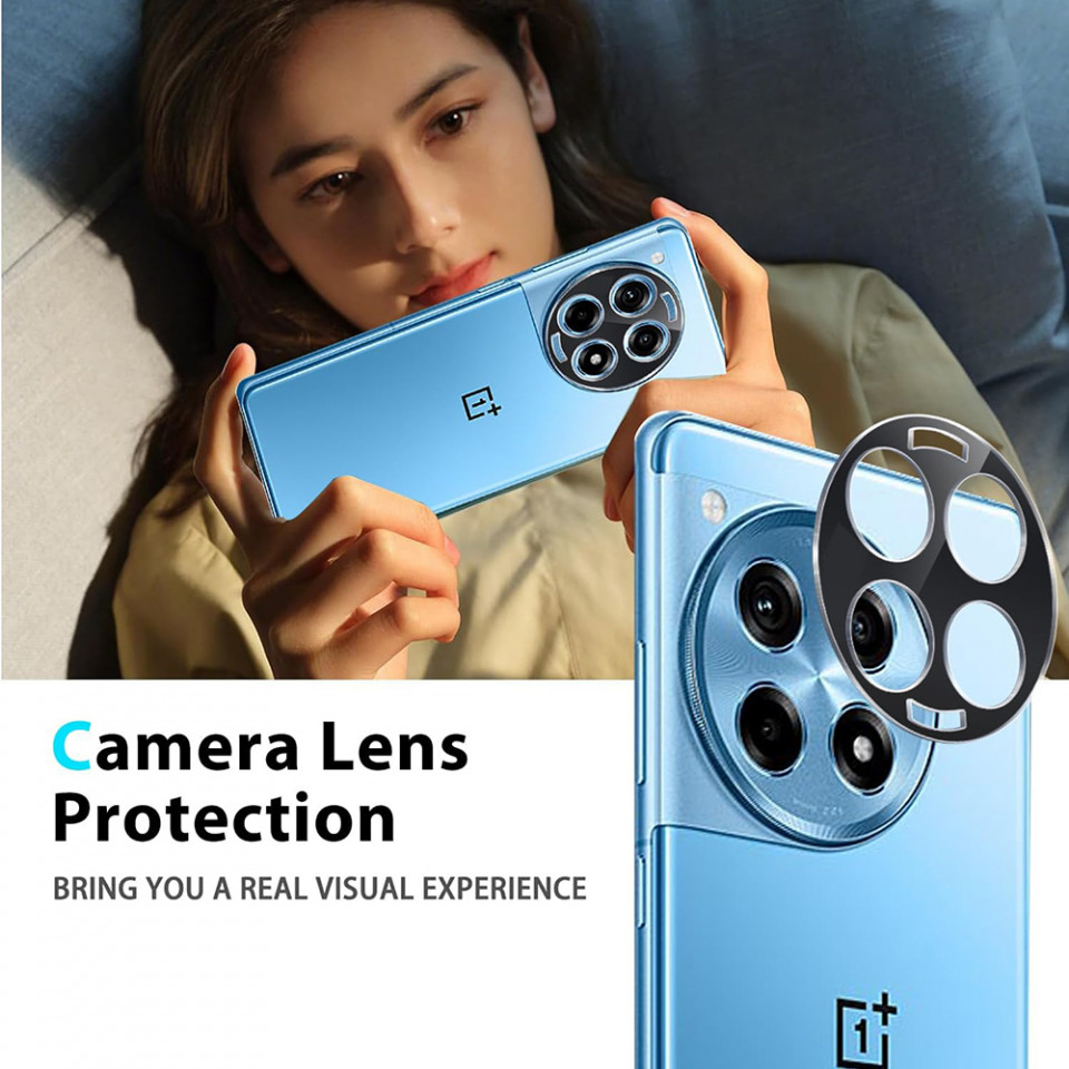 Folie camera pentru OnePlus 12R, Skyddar Camera Shield - Negru - 2 | YEO