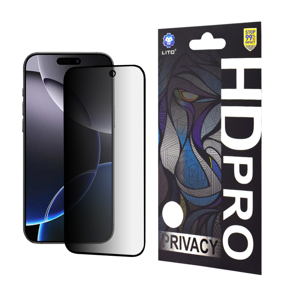 Folie de Sticla iPhone 16 Pro Max, Sticla Securizata, Lito, HD Pro, Privacy