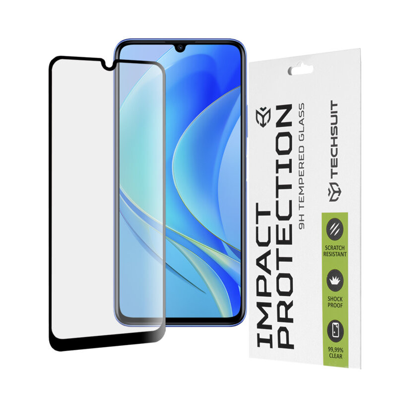 Folie Huawei Nova Y70 ce acopera tot ecranul 111D, Techsuit - Negru