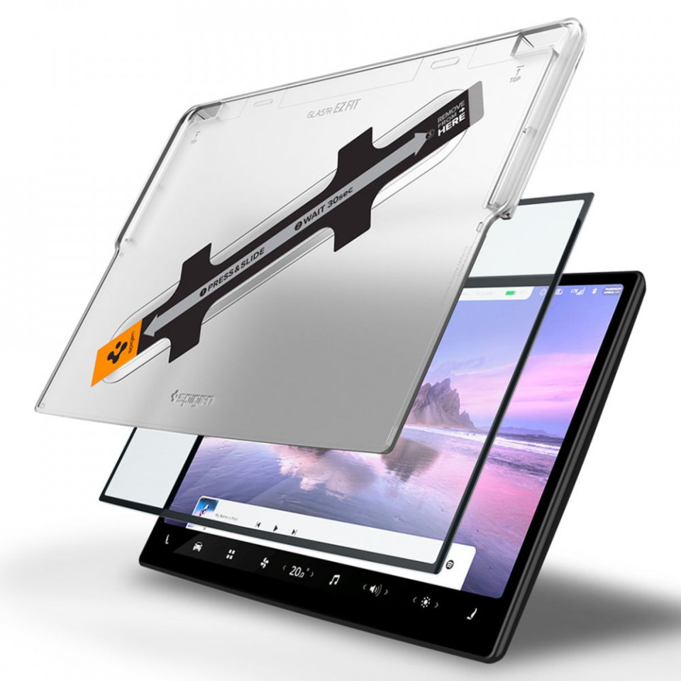Folie pentru Display Auto Tesla Model X 2022 / Model S 2021, Spigen Glas.tR EZ-FIT - Transparent - 1 | YEO