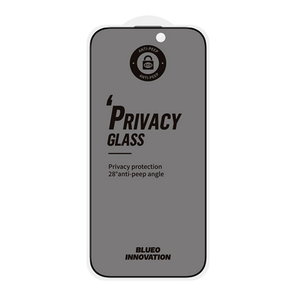 Folie pentru iPhone 14 Pro, Blueo, Sticla Securizata, Ultra HD, Anti-Peep Privacy Glass, Privacy Mat - 2 | YEO
