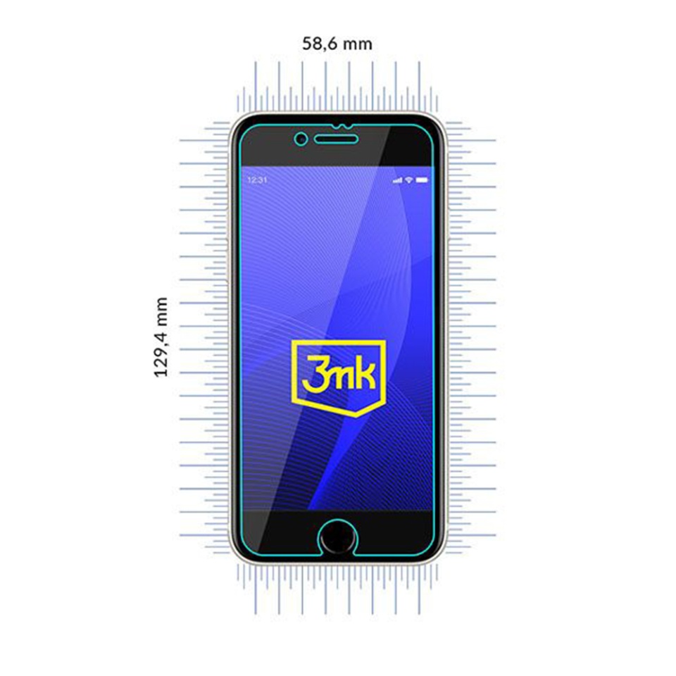 Folie pentru iPhone SE 2, SE 2020 / 7 / 8 / SE 3, SE 2022 din silicon, 3mk FlexibleGlass, Transparent - 3 | YEO