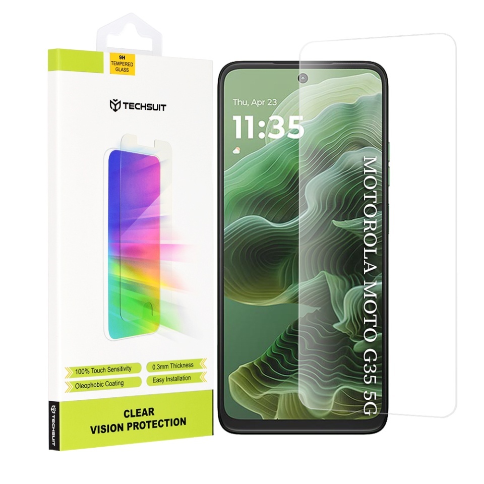 Folie pentru Motorola Moto G35 / Moto G56, SKYDDAR INNOVATION, Protectie 9H, 0.3mm, Clear Vision, set cu sticker, Transparent