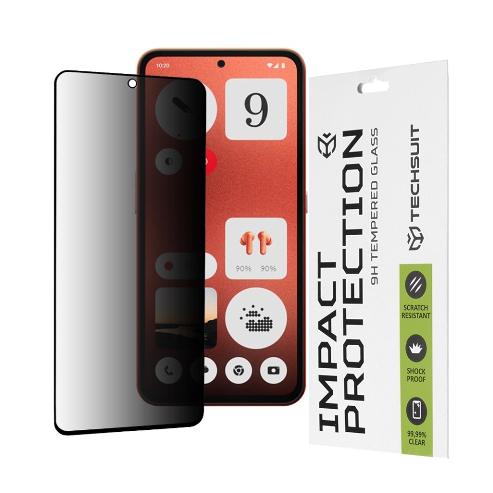 Folie pentru Nothing CMF Phone 1, Anti-spy Ultra HD, Protectie 9H, Montare Simplă, 111D, Privacy, set cu sticker