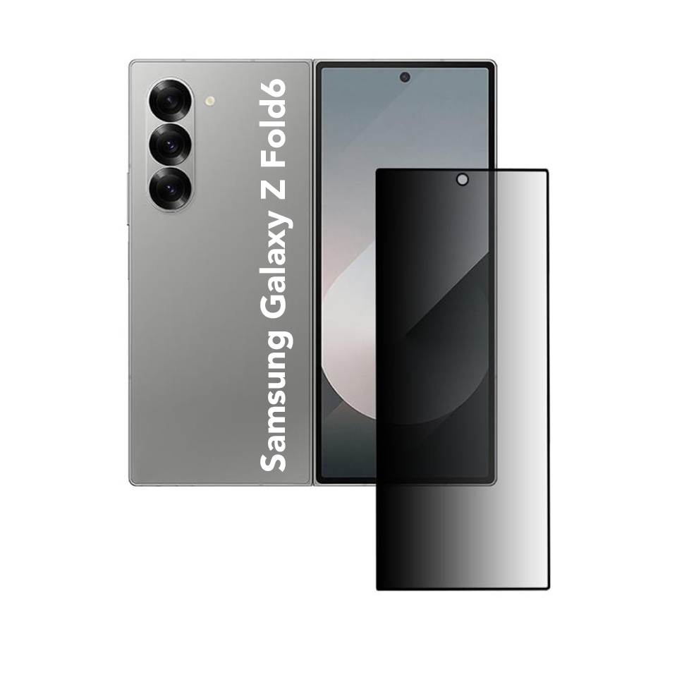 Folie pentru Samsung Galaxy Z Fold6, Anti-spy Ultra HD, Protectie 9H, Montare Simplă, SKYDDAR 111D Privacy - Black Frame