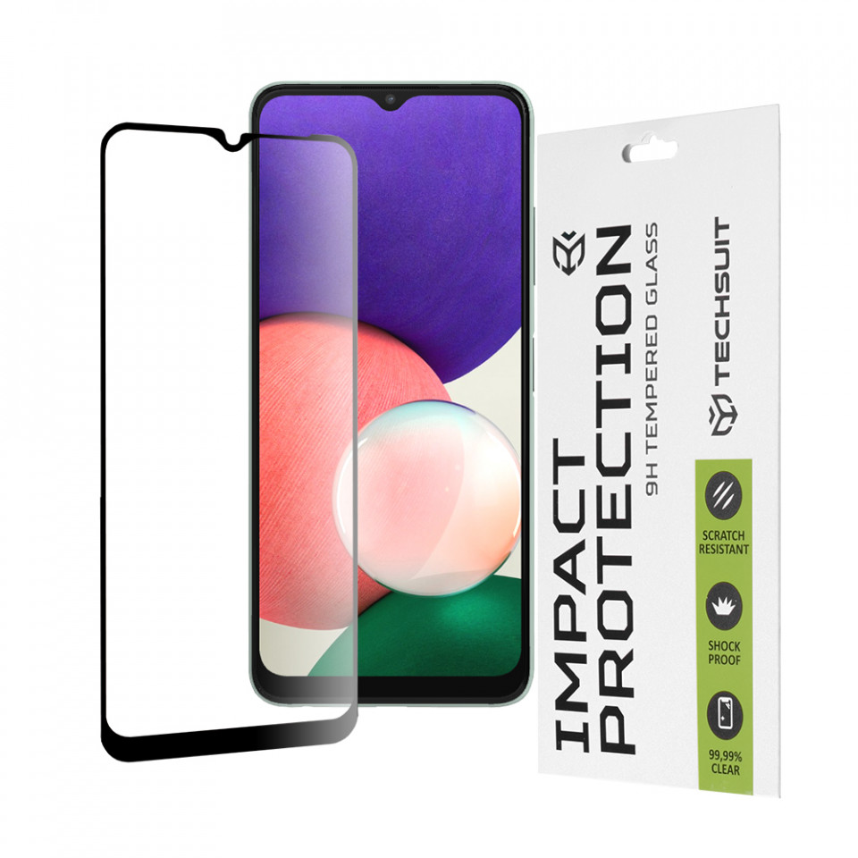 Folie Samsung Galaxy A22 5G, ce acopera tot ecranul 111D, Techsuit - Negru