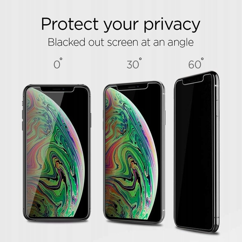 Folie sticla iPhone 11 / XR, Glass.TR Align Master Spigen - Privacy - 2 | YEO