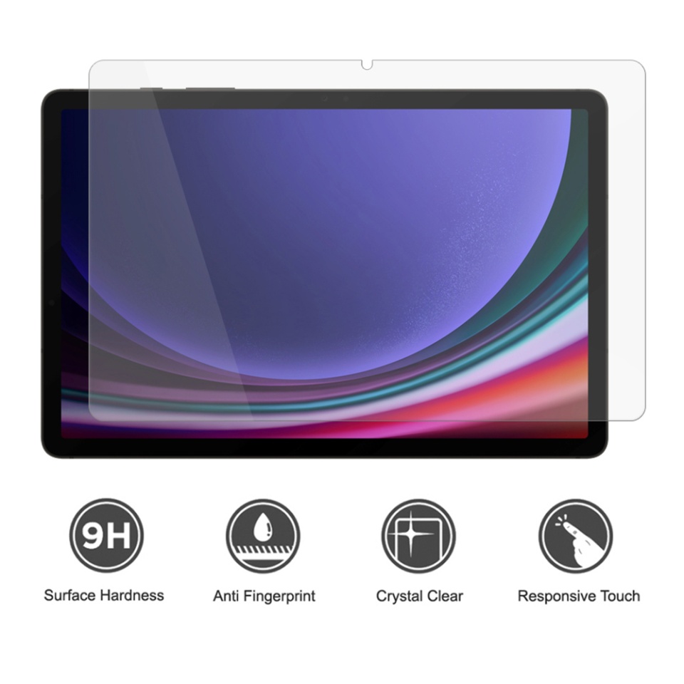Folie sticla pentru Samsung Galaxy Tab S9 Plus / Tab S9 FE Plus, Claritate si Protectie Maxima, 0.33mm, Strat Oleofobic Anti-Amprenta, SKDR 3D Tab Glass - Transparent - 2 | YEO