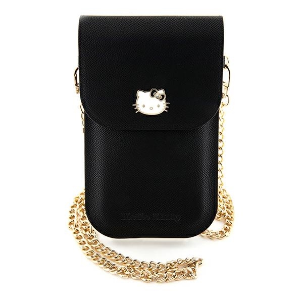 Geanta Hello Kitty, Piele Ecologica, Metal Logo Chain, Negru - 1 | YEO