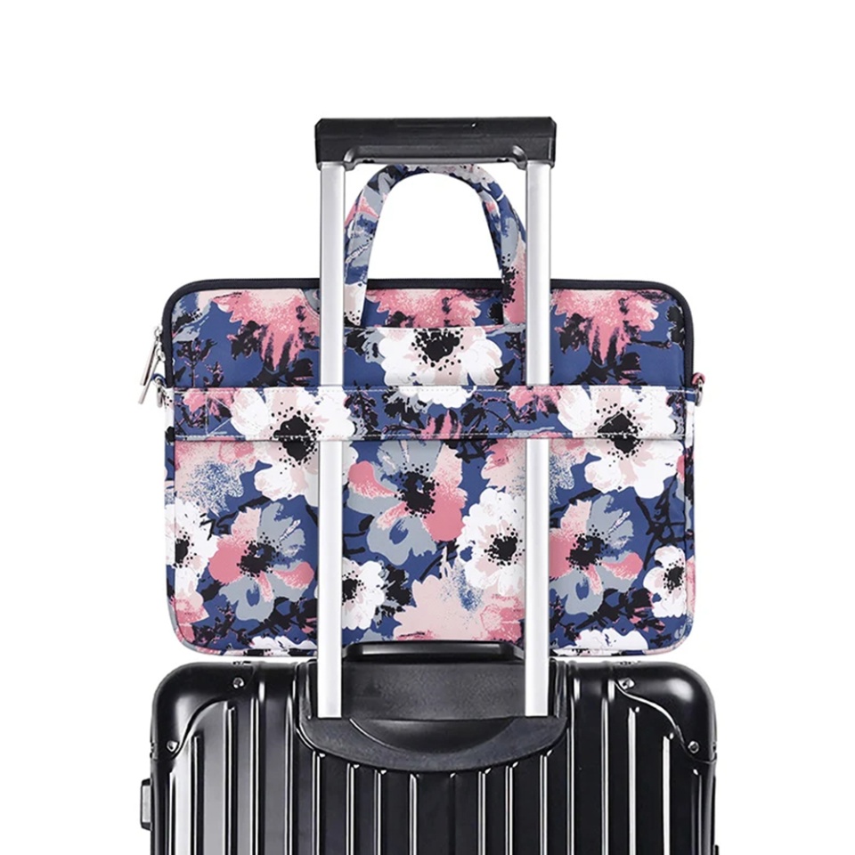 Geanta Laptop Dispozitive 13-14 inch, Design Rezistent din Poliester cu Fermoar, CanvasArtisan Briefcase (C22) - Bleumarin - 1 | YEO