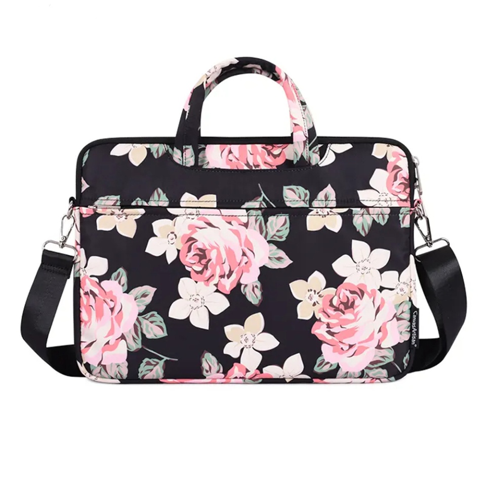 Geanta Laptop Dispozitive 15-16 inch, Design Rezistent din Poliester cu Fermoar, CanvasArtisan Briefcase (C22) - Negru