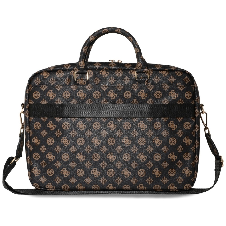 Geanta Laptop Dispozitive 16 inch, Peony Triangle Logo, Piele Ecologica, Curea Ajustabila, Guess, Negru - 2 | YEO