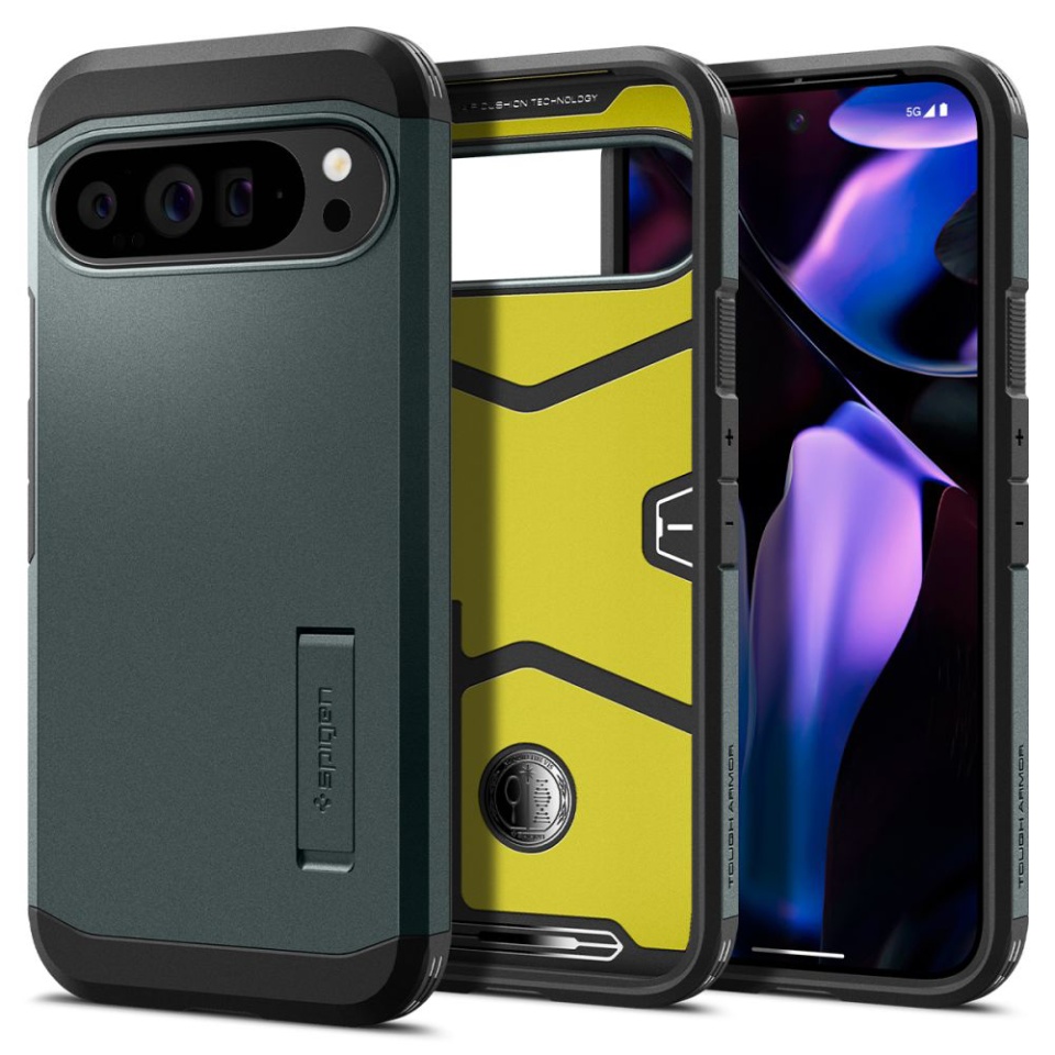 Husa Antisoc Google Pixel 9 Pro XL, Spigen Tough Armor - Verde