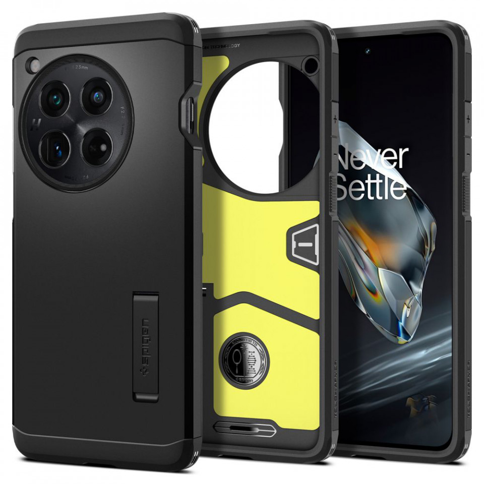 Husa Antisoc OnePlus 12, Spigen Tough Armor - Negru