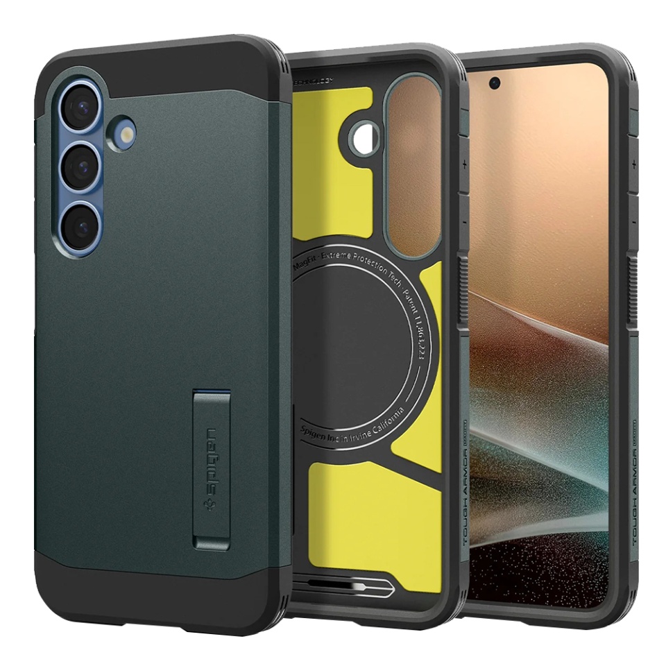 Husa Antisoc Samsung Galaxy S25 Plus, Spigen Tough Armor - Verde