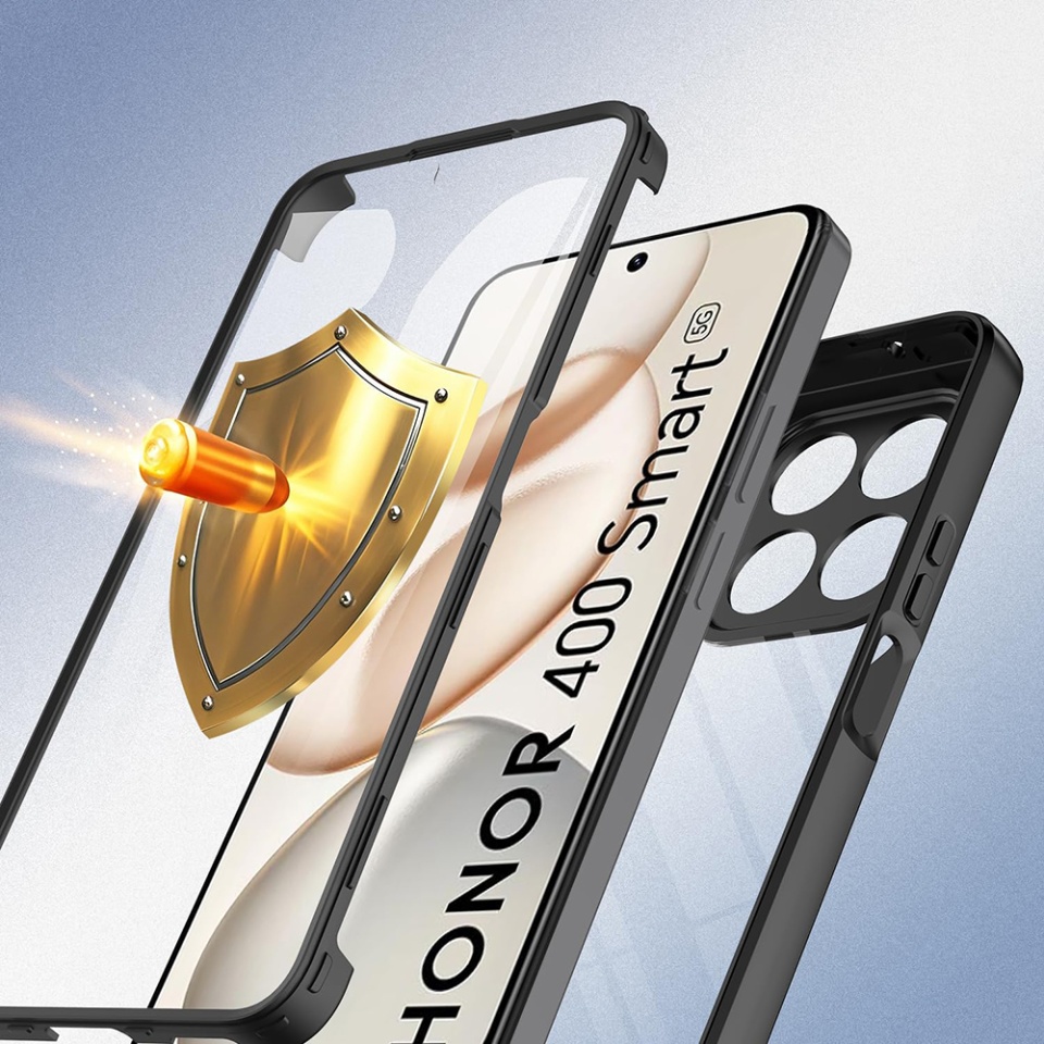 Husa + Folie pentru Honor 400 Smart / X7d 4G, SKYDDAR INNOVATION, [Pachet 360°] ColorVerse, set cu sticker, Negru - 1 | YEO