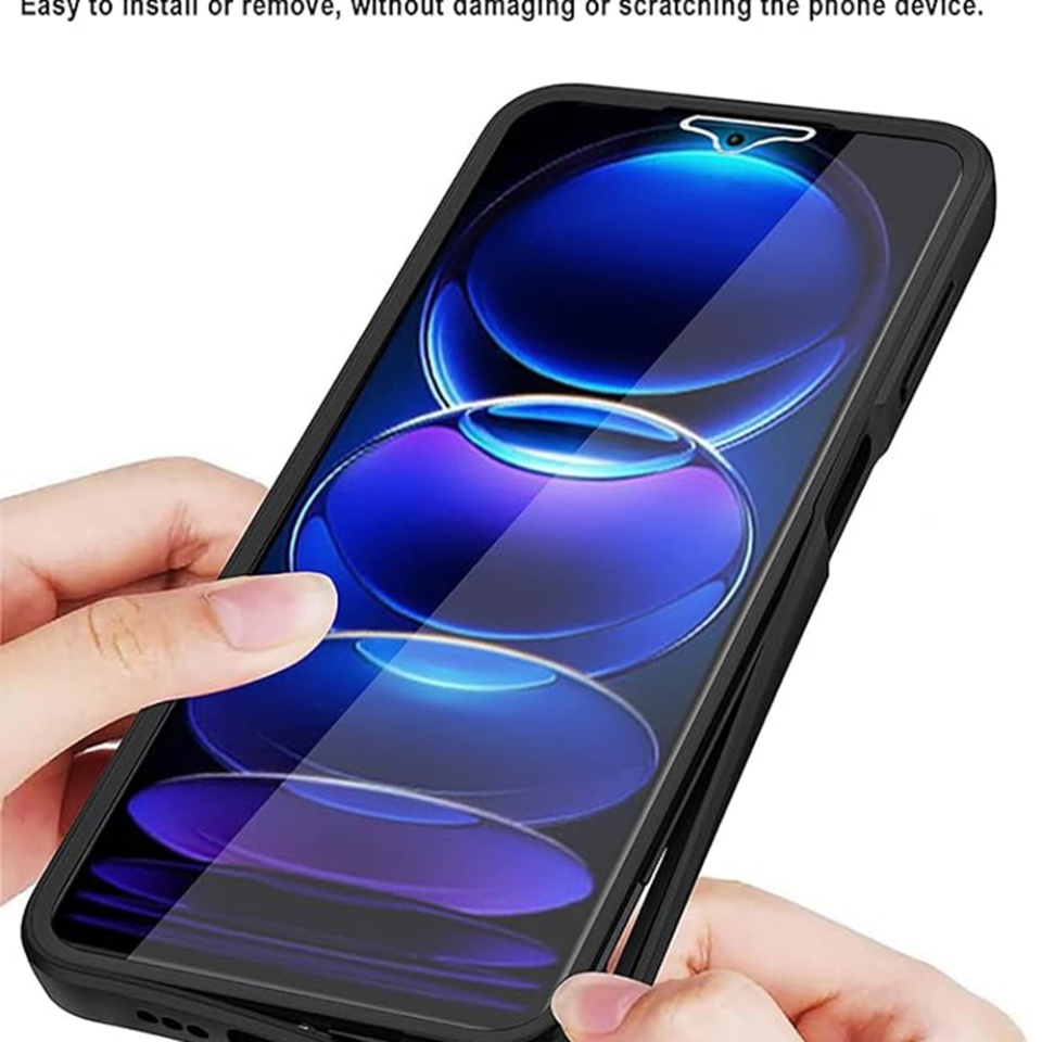 Husa + Folie pentru Oppo A79 5G / OnePlus Nord N30 SE, SKYDDAR INNOVATION, [Pachet 360°] ColorVerse, set cu sticker, Negru - 6