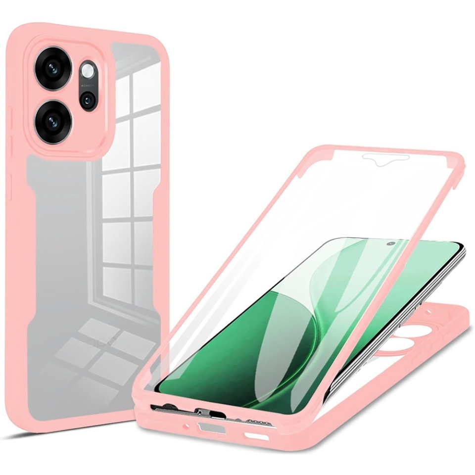 Husa + Folie pentru Oppo Reno14 FS 5G / Reno14 F, SKYDDAR INNOVATION, [Pachet 360°] ColorVerse, set cu sticker, Roz