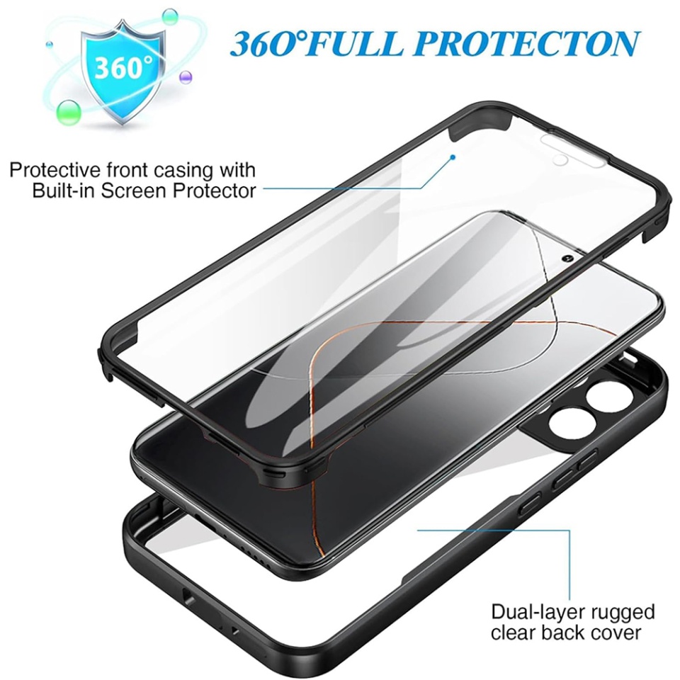 Husa + Folie pentru Xiaomi 14, SKYDDAR INNOVATION, [Pachet 360°] ColorVerse, set cu sticker, Roz - 3 | YEO