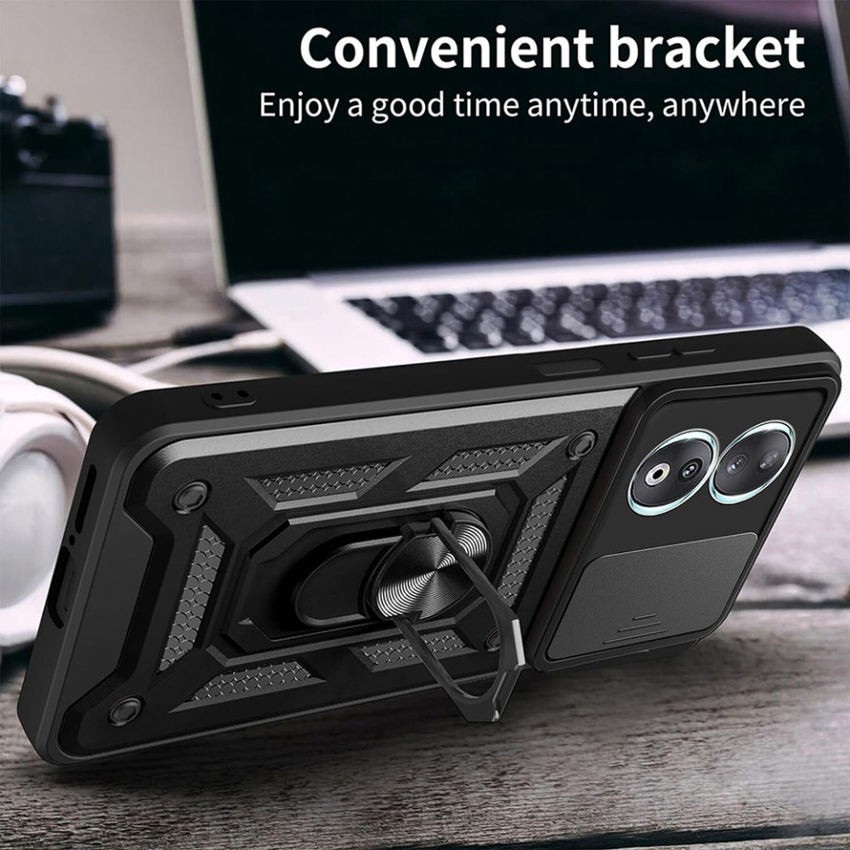Husa Honor 90 cu inel magnetic, Techsuit CamShield - Negru - 3 | YEO