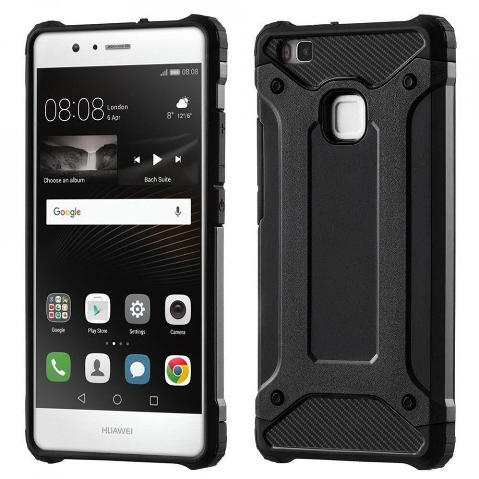 Husa Huawei P9 Lite din plastic dur, Techsuit Hybrid Armor - Negru