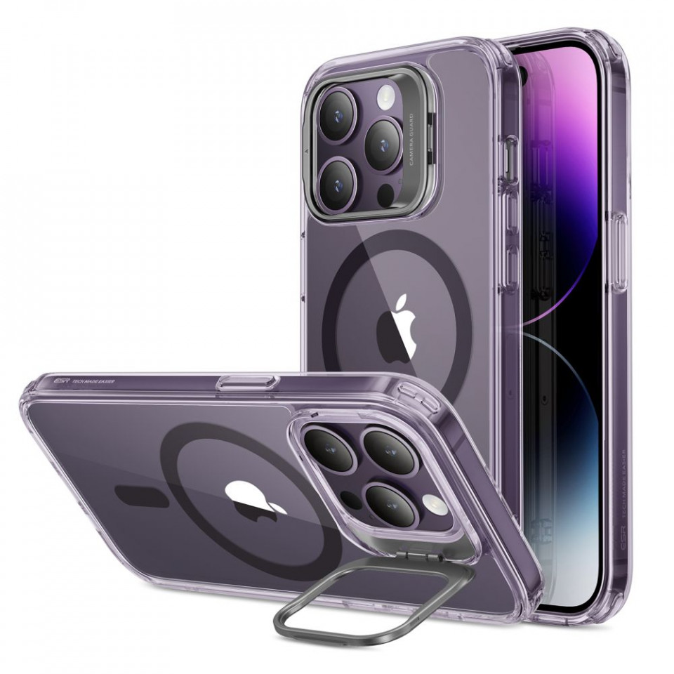 Husa iPhone 14 Pro, ESR Classic Kickstand - Mov Transparent