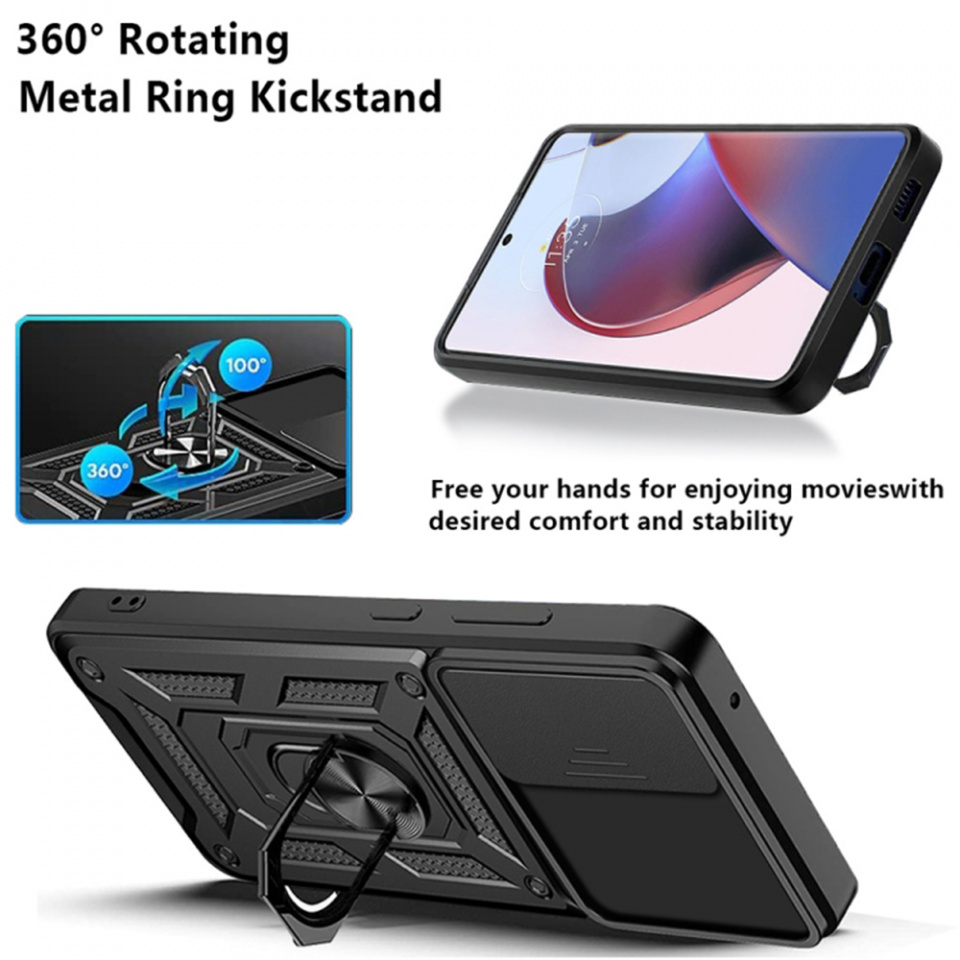 Husa Motorola Edge 30 Ultra cu inel magnetic si protectie camera Skyddar CamShield - Mint - 2 | YEO