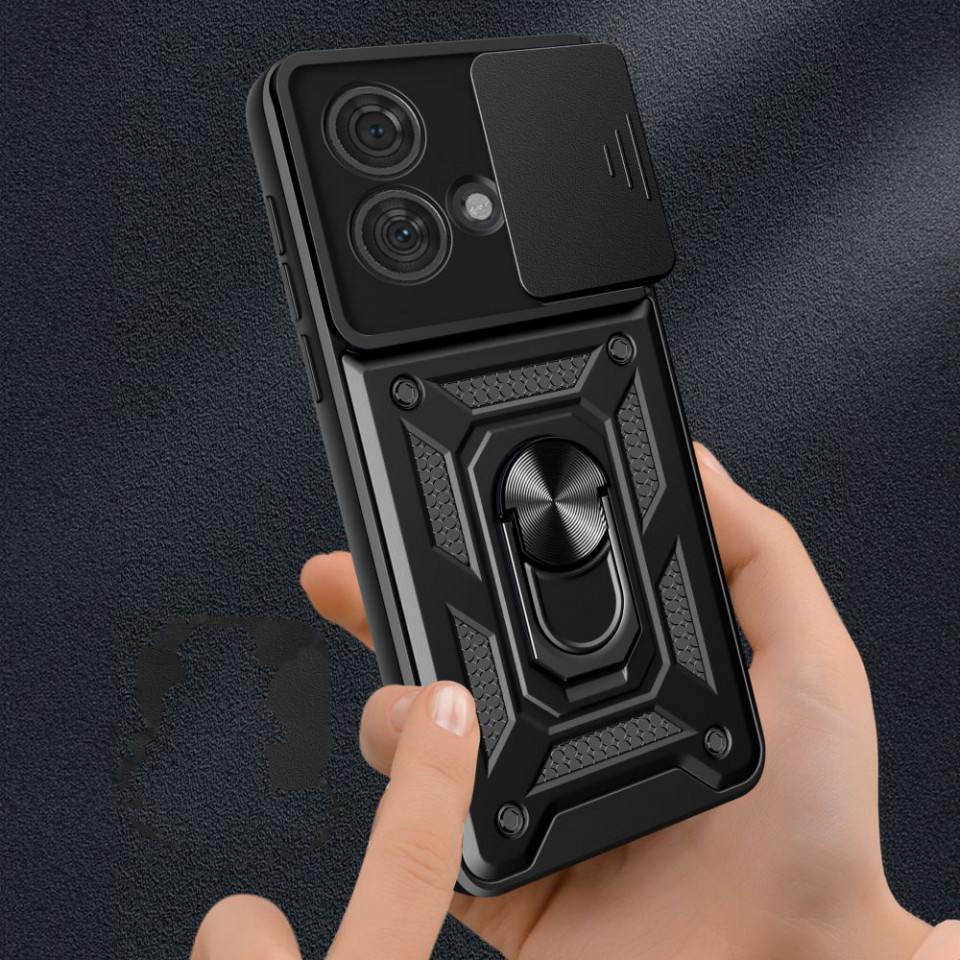 Husa Motorola Edge 40 Neo cu inel magnetic, Techsuit CamShield - Negru - 2 | YEO