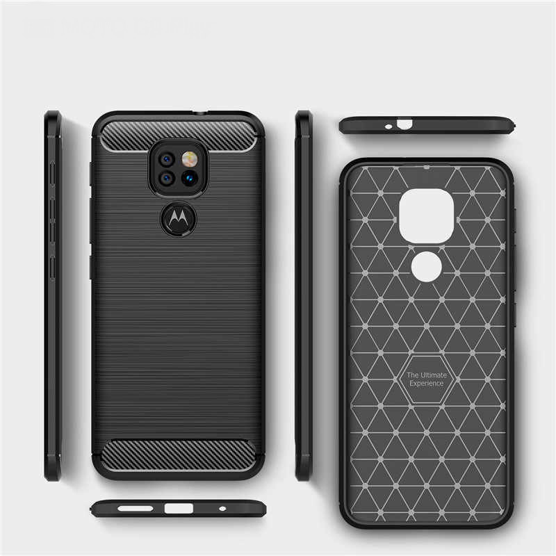 Husa Motorola Moto G9 Play din silicon, Slim, cu textura Fibra Carbon - Negru - 3 | YEO