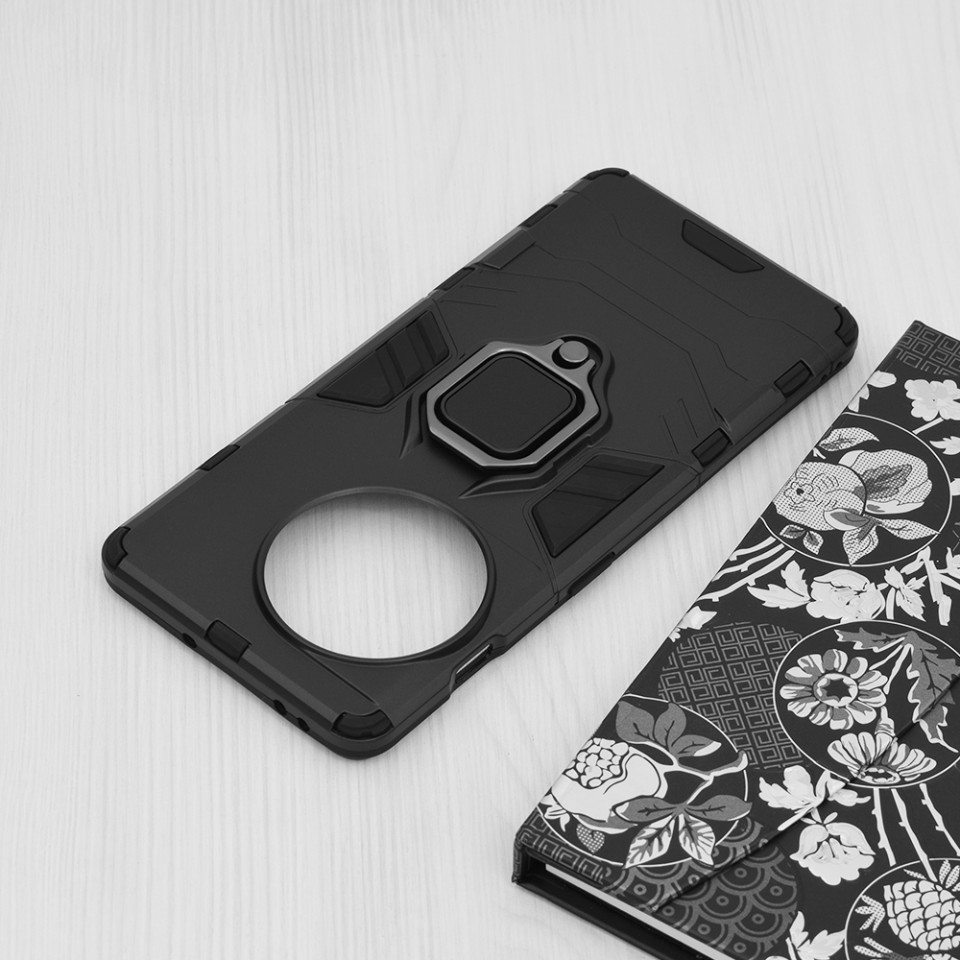 Husa OnePlus 11R / OnePlus Ace 2 cu inel, Techsuit Silicone Shield - Negru - 2 | YEO