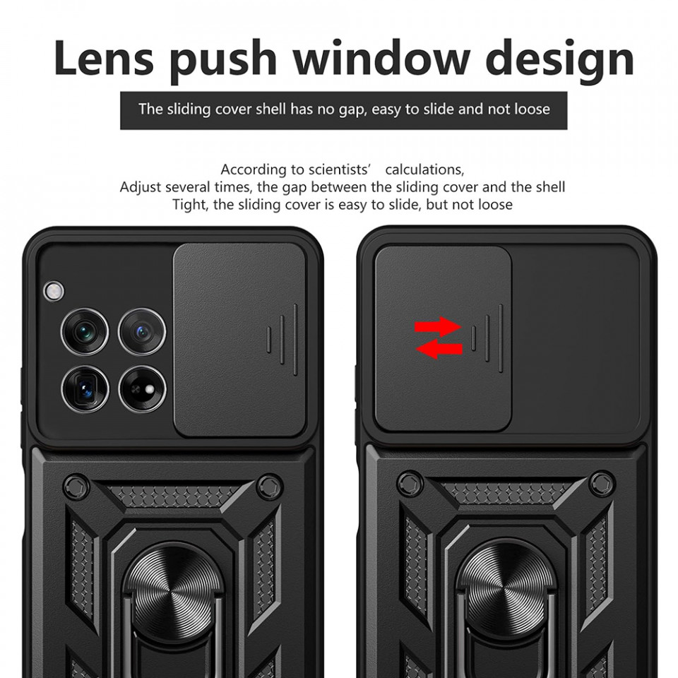 Husa OnePlus 12R cu inel magnetic si protectie camera Skyddar CamShield - Negru - 3 | YEO