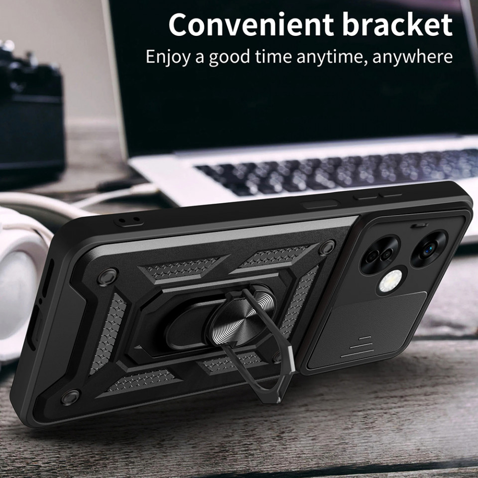 Husa OnePlus Nord CE 3 Lite cu inel magnetic, Techsuit CamShield - Negru - 3 | YEO