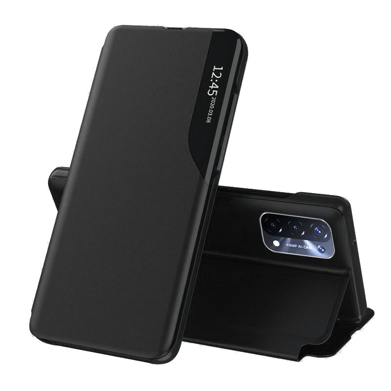 Husa OPPO A74 5G/ A54 5G/ A94 5G tip carte, Techsuit eFold - Negru