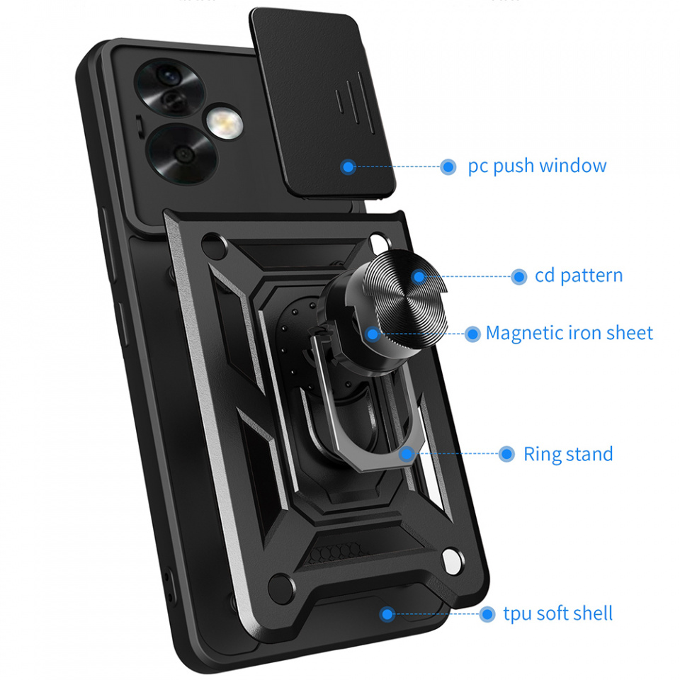 Husa Oppo A79 5G / OnePlus Nord N30 SE cu inel magnetic si protectie camera Skyddar CamShield - Mint - 2 | YEO